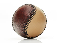 Load image into Gallery viewer, RETRO BROWN / CREAM LEATHER BASEBALL, BLACK STITCH