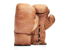 Load image into Gallery viewer, RETRO DELUXE TAN LEATHER BOXING GLOVES (LACE UP)