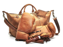 Load image into Gallery viewer, RETRO DELUXE TAN LEATHER BOXING GLOVES (LACE UP)