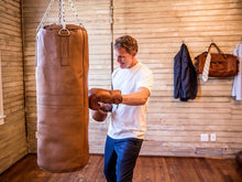 Load image into Gallery viewer, RETRO DELUXE TAN LEATHER HEAVY PUNCHING BAG (UN-FILLED)
