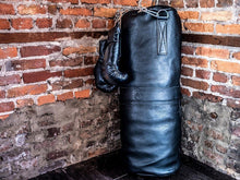 Load image into Gallery viewer, RETRO EXECUTIVE BLACK LEATHER HEAVY PUNCHING BAG (UN-FILLED)