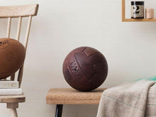 Load image into Gallery viewer, RETRO HERITAGE BROWN LEATHER T SOCCER BALL