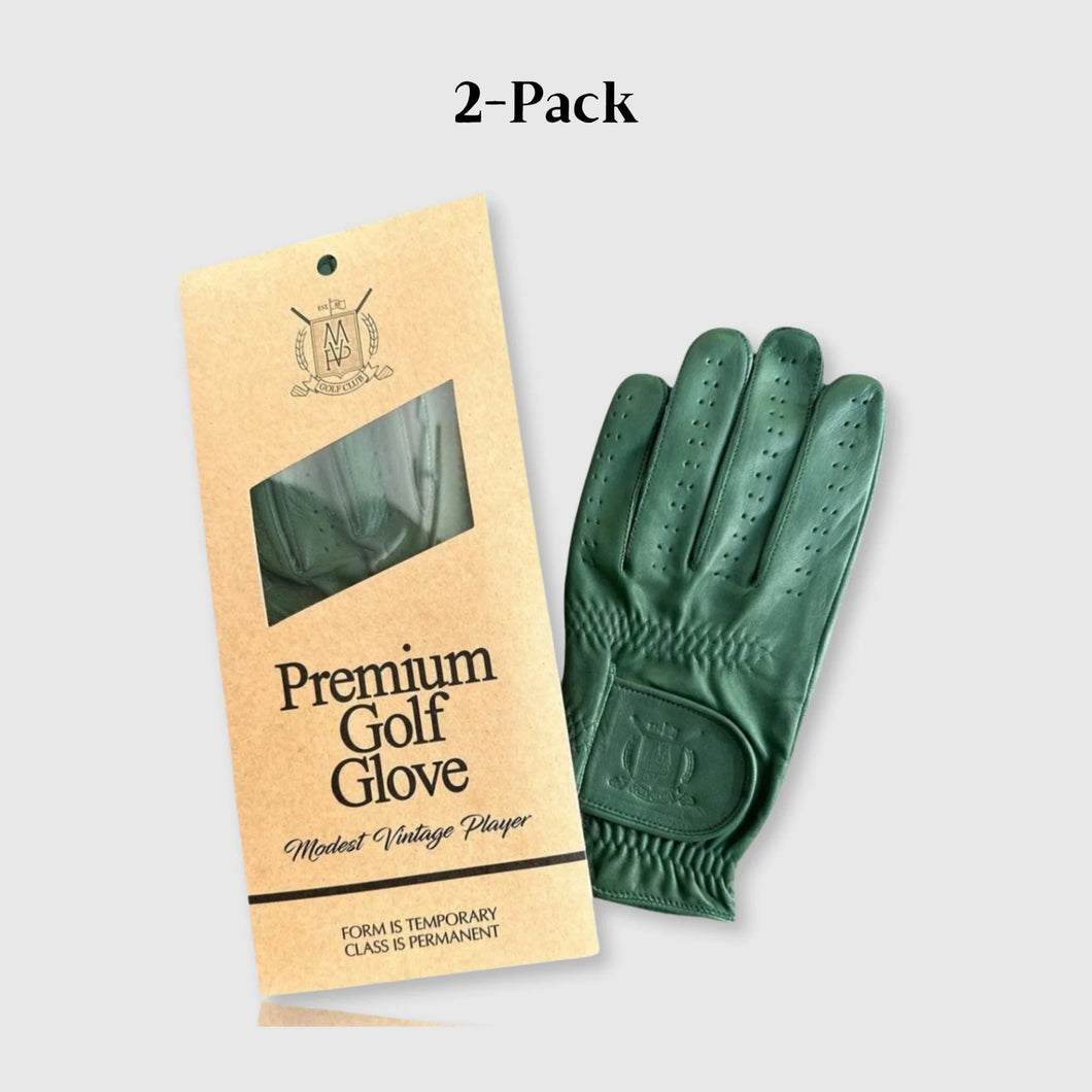 PRO FOREST GREEN CABRETTA LEATHER GOLF GLOVES (2 PACK) LEFT HAND(R/H PLAYERS)