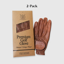 Load image into Gallery viewer, PRO HERITAGE BROWN CABRETTA LEATHER GOLF GLOVES (2 PACK)
