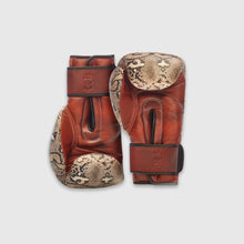 Load image into Gallery viewer, PRO SNAKE SKIN LEATHER BOXING GLOVES (STRAP UP) LIMITED EDITION
