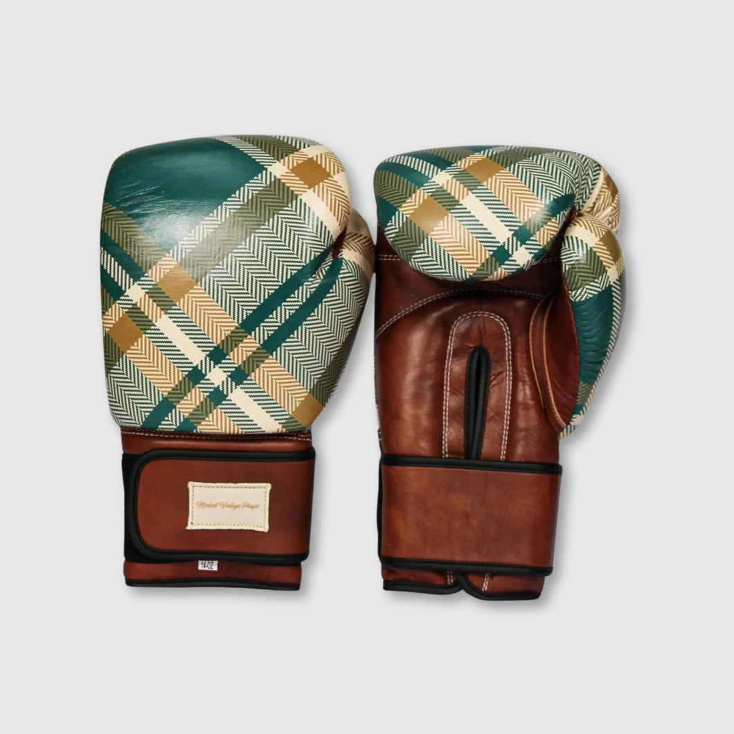 PRO TARTAN LEATHER BOXING GLOVES (STRAP UP) LIMITED EDITION