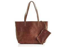 Load image into Gallery viewer, LADIES DELUXE TAN LEATHER TOTE BAG
