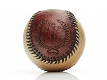 Load image into Gallery viewer, RETRO BROWN / CREAM LEATHER BASEBALL, BLACK STITCH
