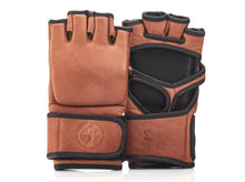 Load image into Gallery viewer, PRO DELUXE TAN LEATHER MMA GLOVES
